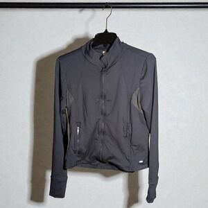 Women's Marika Athletic Jacket Size Large Dark Gray Zip Up Stretch